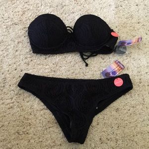 Never worn Forever21 push up bikini top and bottom